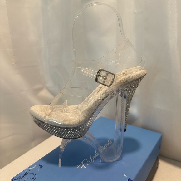Clear rhinestone heels, 5 inch Competition shoes New in the box - Picture 4 of 7
